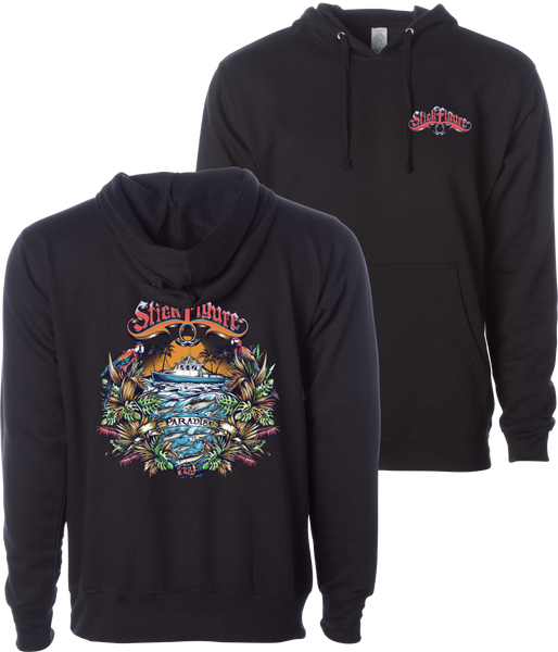 Paradise Hoodie Black LARGE XL 2XL ONLY StickFigureStore