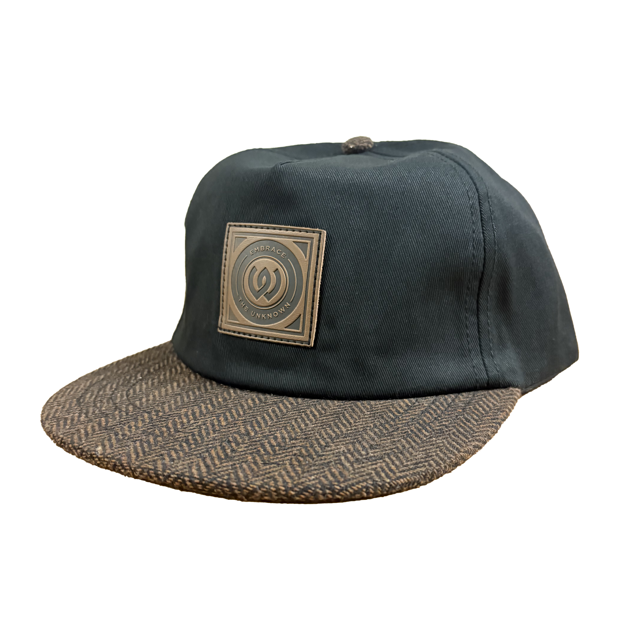 Wisdom Leather Patch Hat (Brown Fabric Brim)