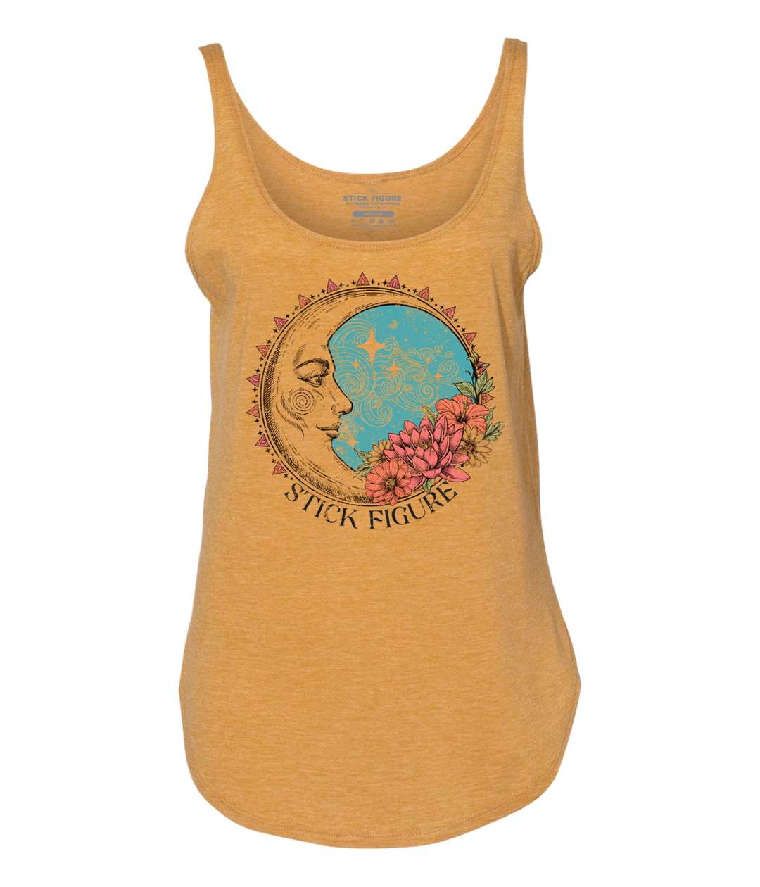 Women s Cosmos Flowy Tank Mustard StickFigureStore women-s-cosmos-flowy-tank-mustard-stickfigurestore