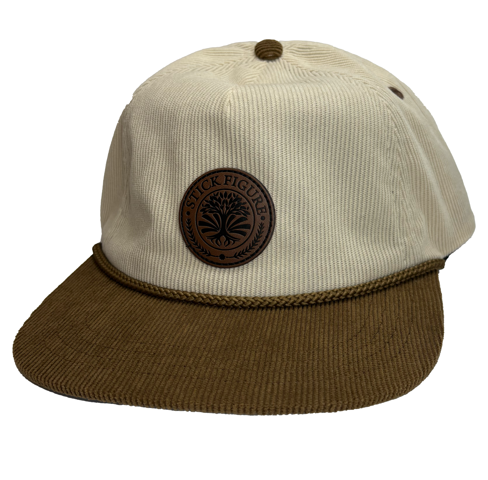 Corduroy Leather Patch Unstructured Hat