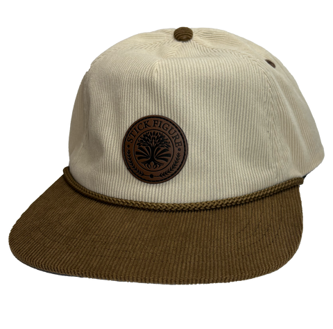Corduroy Leather Patch Unstructured Hat