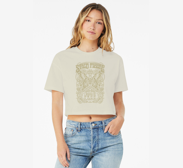 Women's Apex Cropped Tee (Two Color Options - Green & Vintage White)