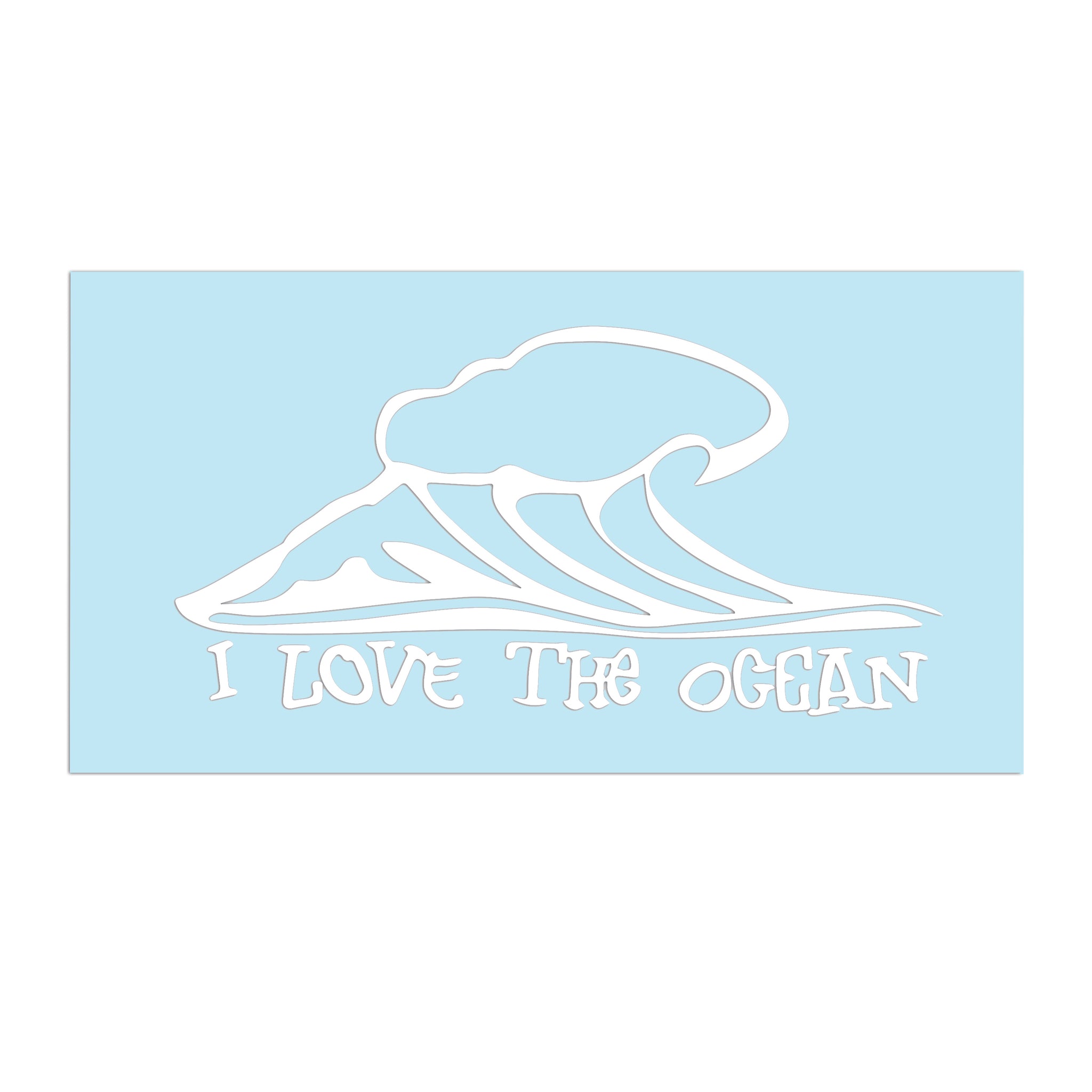 I Love The Ocean Vinyl Sticker (Two color options)