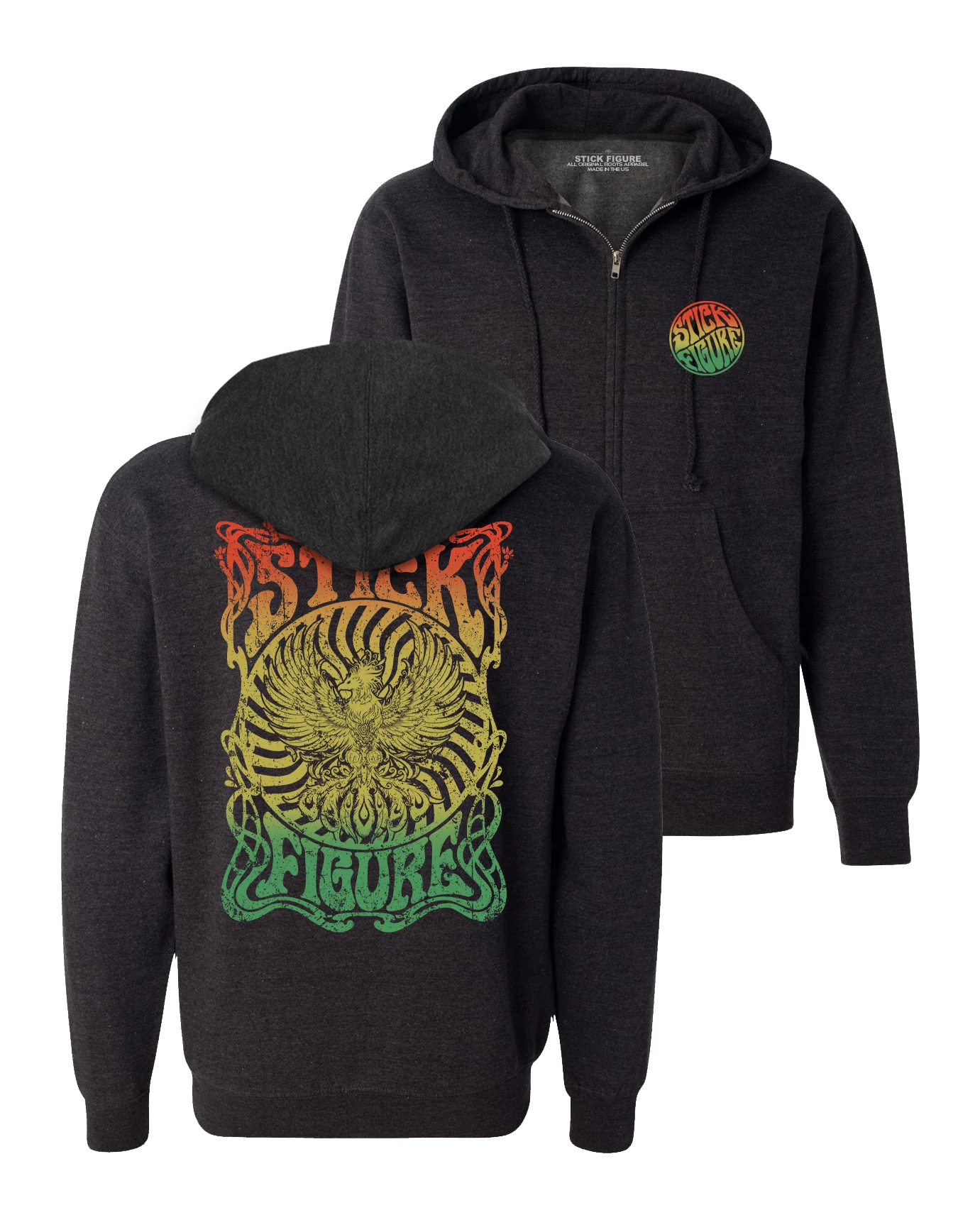 Rasta Phoenix Zip Hoodie