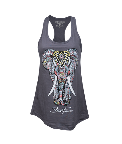 Women's Carbon Elephant Tank (Grey) [SMALL ONLY]