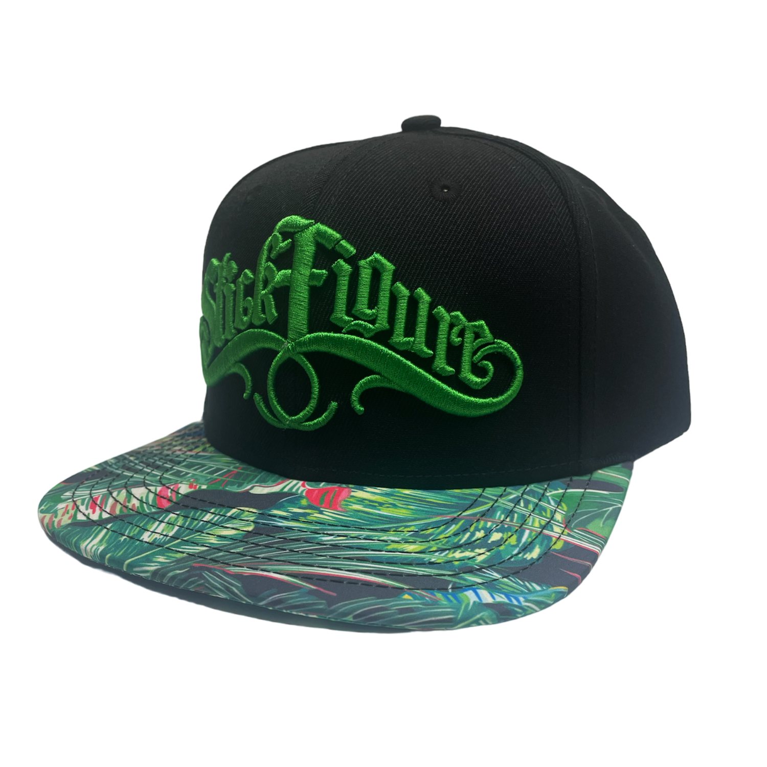 Stick Figure Logo Snapback Tropical Bill StickFigureStore