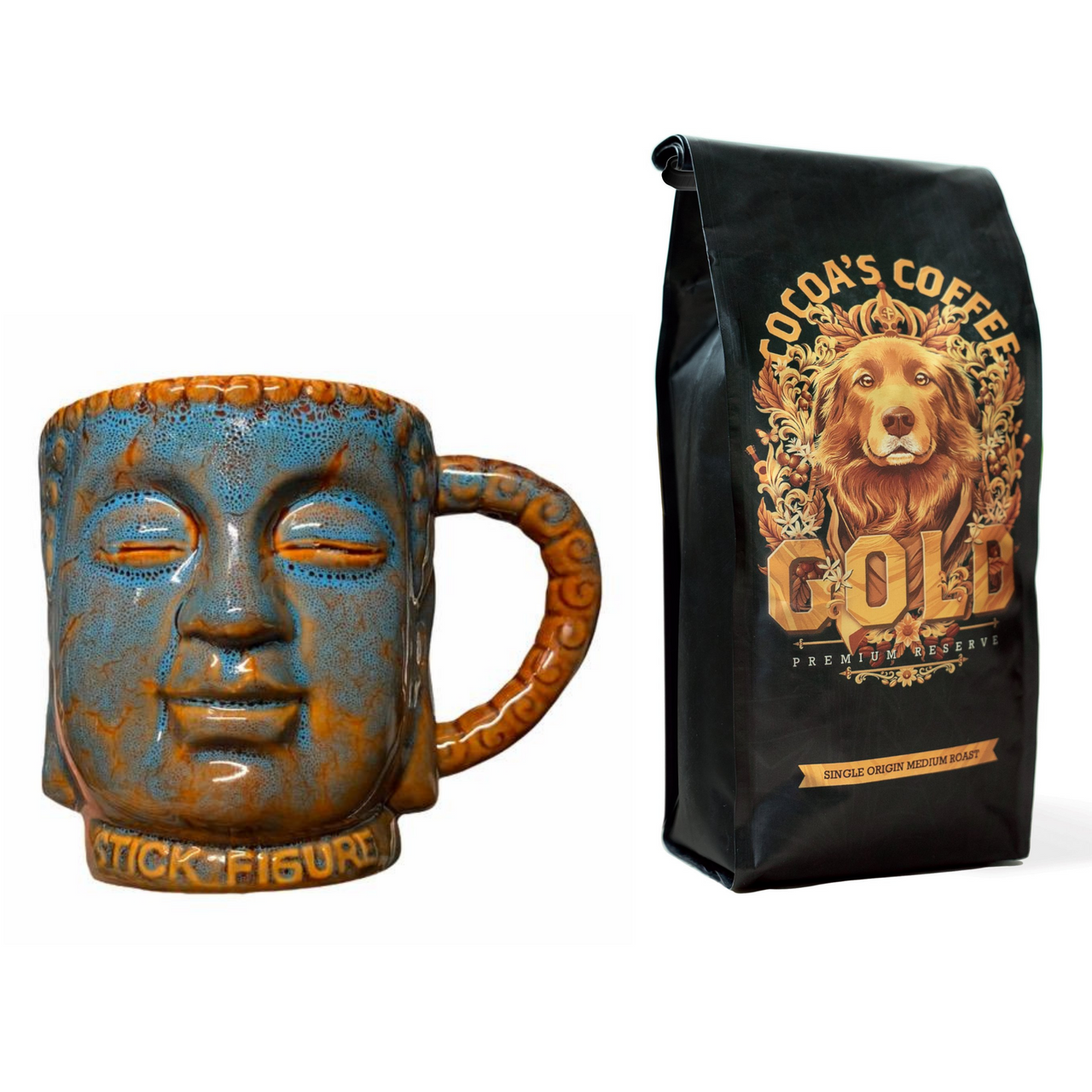 Cocoa's Coffee Gold & Zen Buddha Mug Bundle