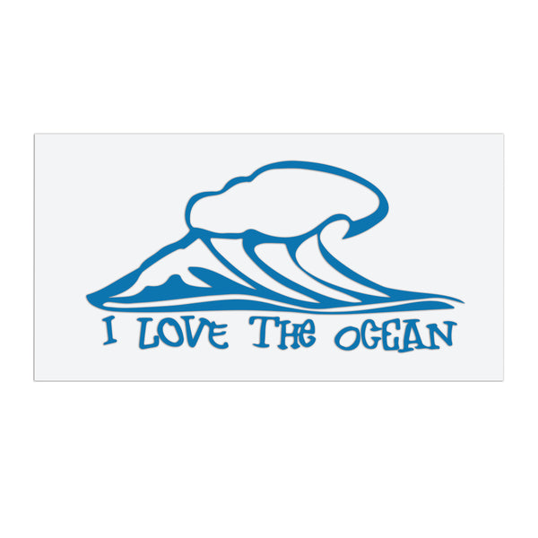 I Love The Ocean Vinyl Sticker (Two color options)